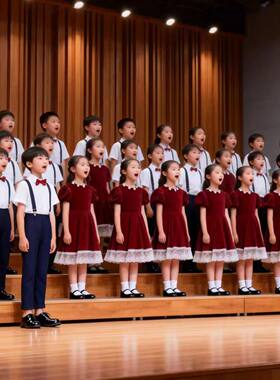 元旦儿童合唱演出服小学生朗诵男女成人合唱团礼服团体表演服服装