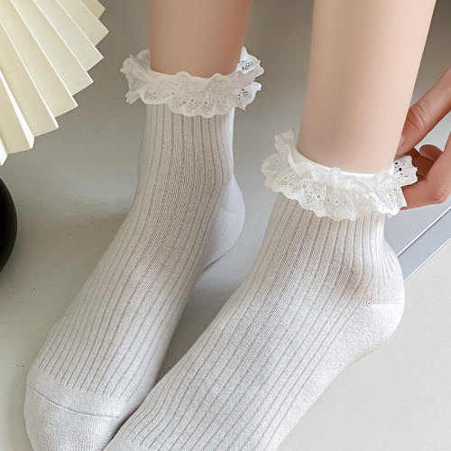 洛丽塔袜迭思棉2双透气女