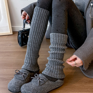 灰色袜套女春秋搭配连裤 堆堆袜 袜长筒小腿袜女士秋冬加厚保暖时尚