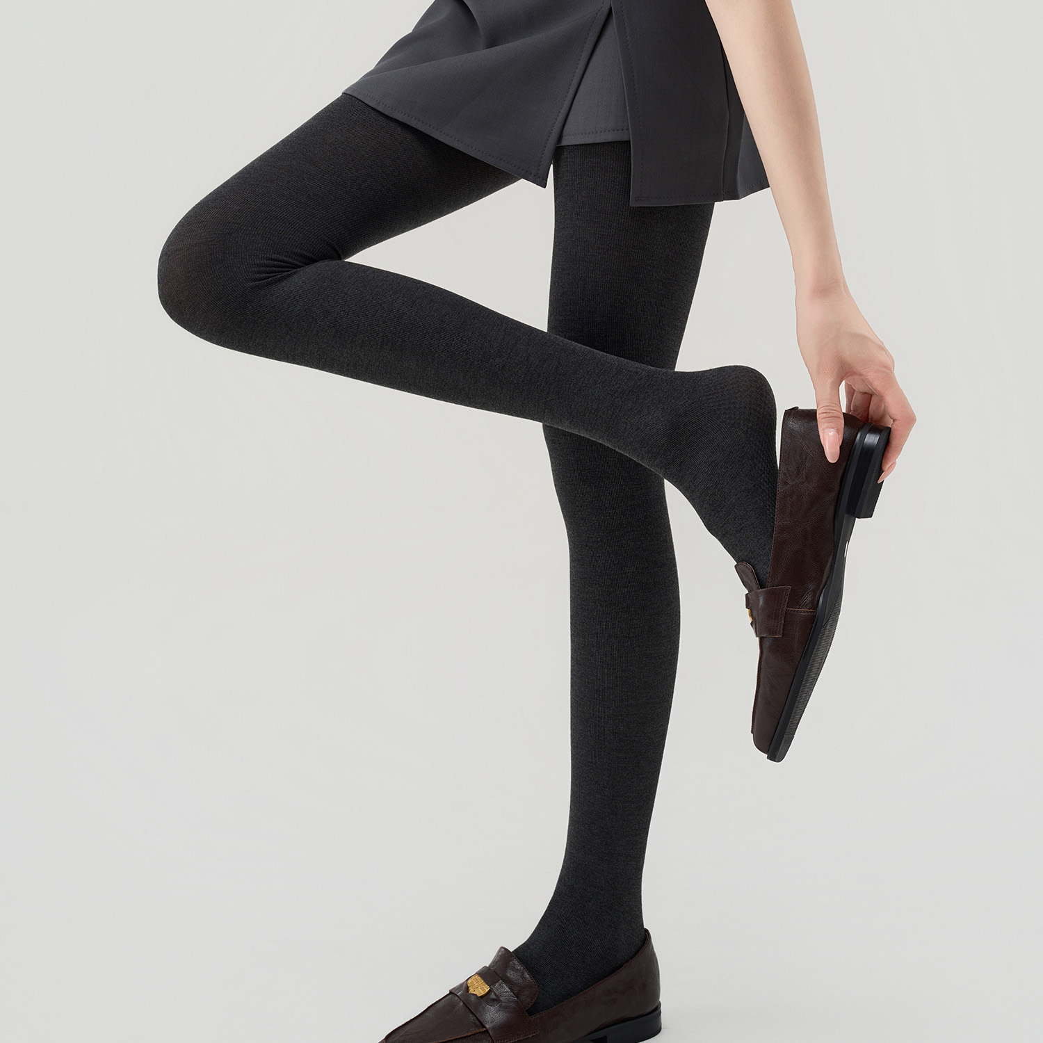 黑色连裤袜女春秋款灰色百搭