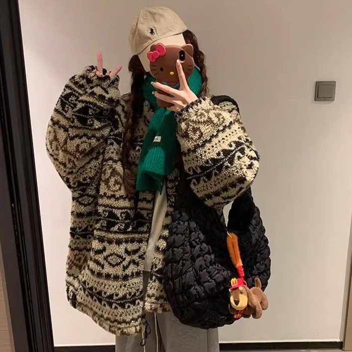 复古羊羔毛绒外套女2025秋冬新款