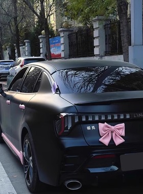 汽车尾部装饰蝴蝶结女车外后备箱挂件车贴饰品摩托车摆件车贴
