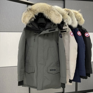 Langford 羽绒服男士狼毛派克大衣中长款 2062M