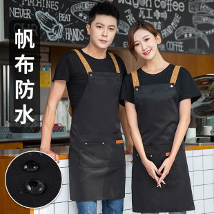 围裙定制logo印字餐饮专用新款防水奶茶火锅咖啡店围腰上班工作服