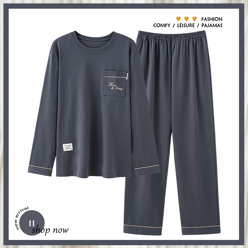 浪莎德绒睡衣男士长袖大码家居服