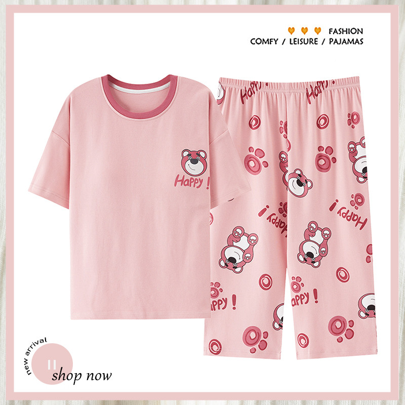 浪莎睡衣女士2025年新款夏季纯棉大码短袖七分裤休闲可外穿家居服,女士内衣/男士内衣/家居服,睡衣/家居服套装,淘宝优惠券,粉丝福利购,淘宝优惠卷