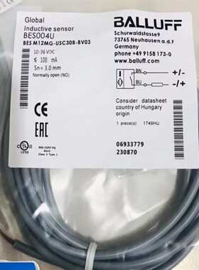 BALLUFF巴鲁夫接近开关BES004U BES M12MG-USC30B-BV03传感器