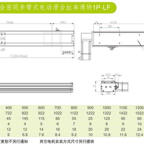南通电动滑台直线模组全封闭皮带100MM行程700CM-fskt-w100-700