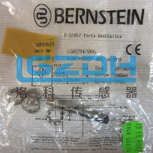正品BERNSTEIN6502942006传感器KIN-M08PS/002-KLSM8