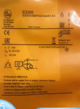 易福门传感器IES233 S215 S231 S232 S257 S256 S235 S237 IES200