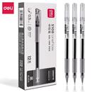 得力中性笔0.5mm加强型针管拔帽笔办公签字学生写字黑色水笔S108