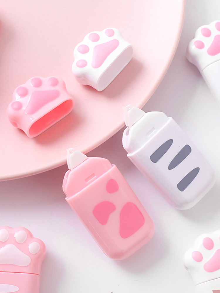 고양이발이 귀여운 여자아이를 위한 수정테이프 늠름한 소녀의 하트 작은 미니 초등학생과 중학생의 창의력을 담은 교정테이프