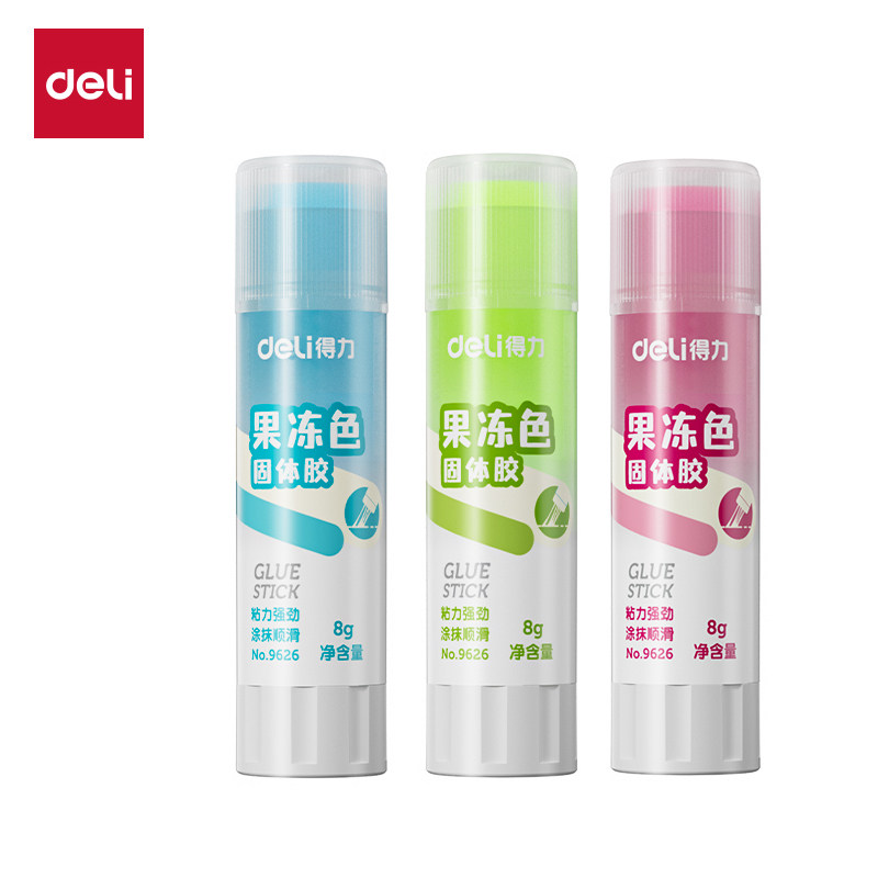 得力9626果冻固体胶棒学生儿童手工胶水可爱彩色糖果色透明黏胶 - 左岸时光文具特卖店出品