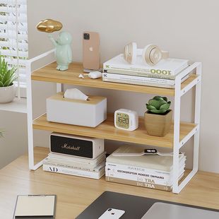 桌面书架铁艺桌上多层置物架小架子学生宿舍书桌办公桌面整理神器