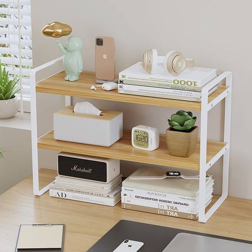 桌面书架铁艺桌上多层置物架小架子学生宿舍书桌办公桌面整理神器