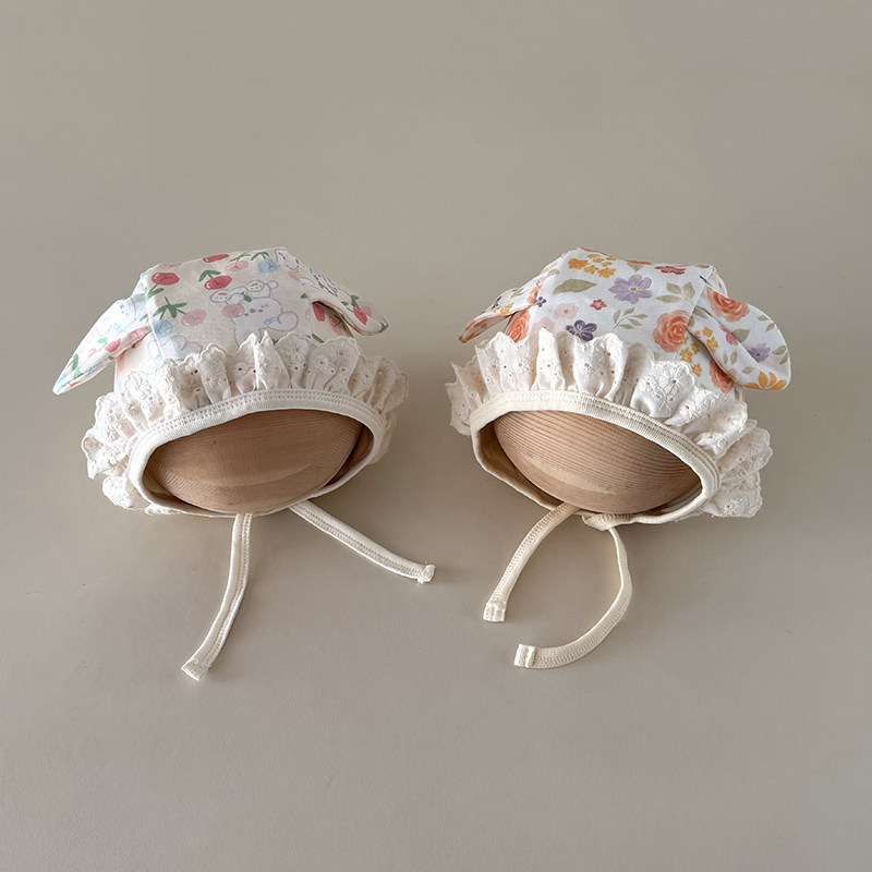 婴儿包脸帽可爱小耳朵洋气碎花宝宝帽子防风护耳6-12月女宝胎帽春,童装/婴儿装/亲子装,帽子,淘宝优惠券,粉丝福利购,淘宝优惠卷
