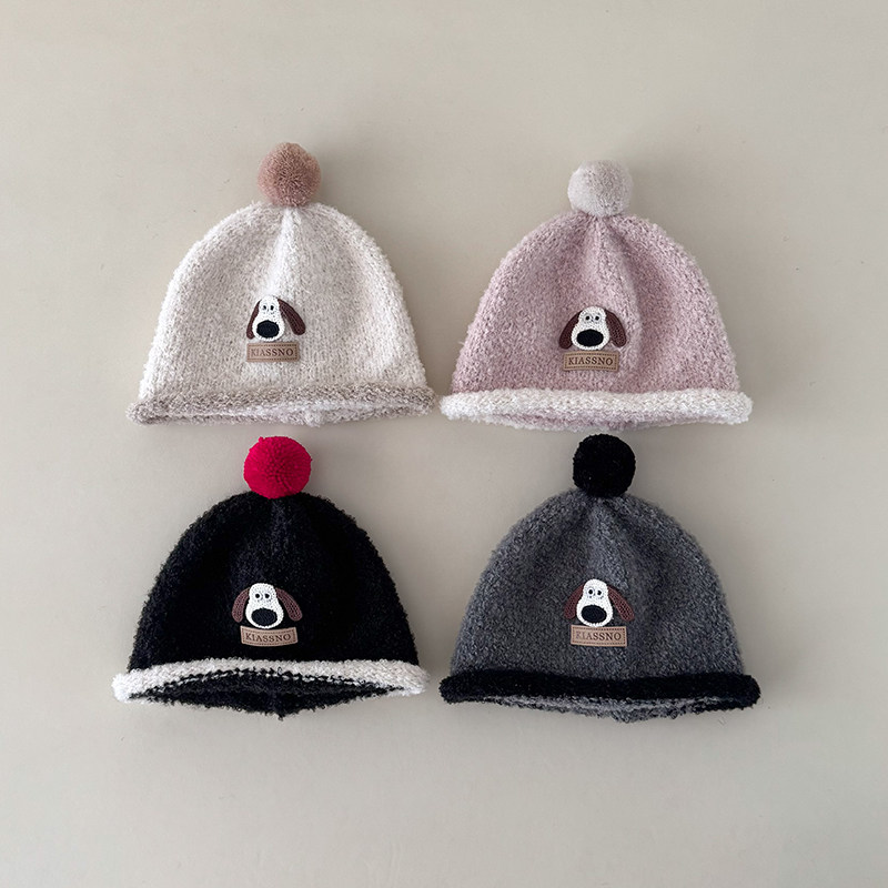 儿童毛线针织帽毛绒保暖