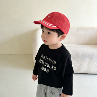 儿童鸭舌帽防晒遮阳男童炸街痞帅帽子宝宝棒球帽洋气4岁字母of春