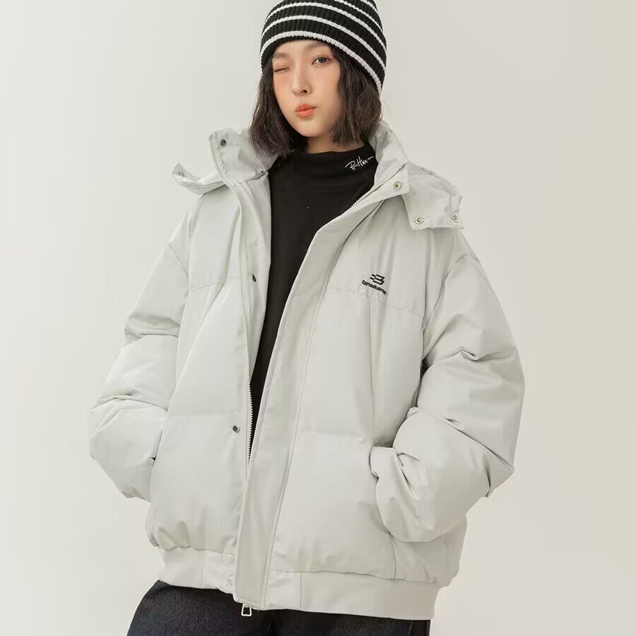 2025冬季新款连帽短款羽绒服女韩系面包服保暖棉衣学生外套棉服