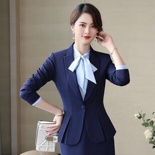 三件套裙商务正装 女OL套装 西服美容酒店珠宝工作服 职业装 秋冬新款