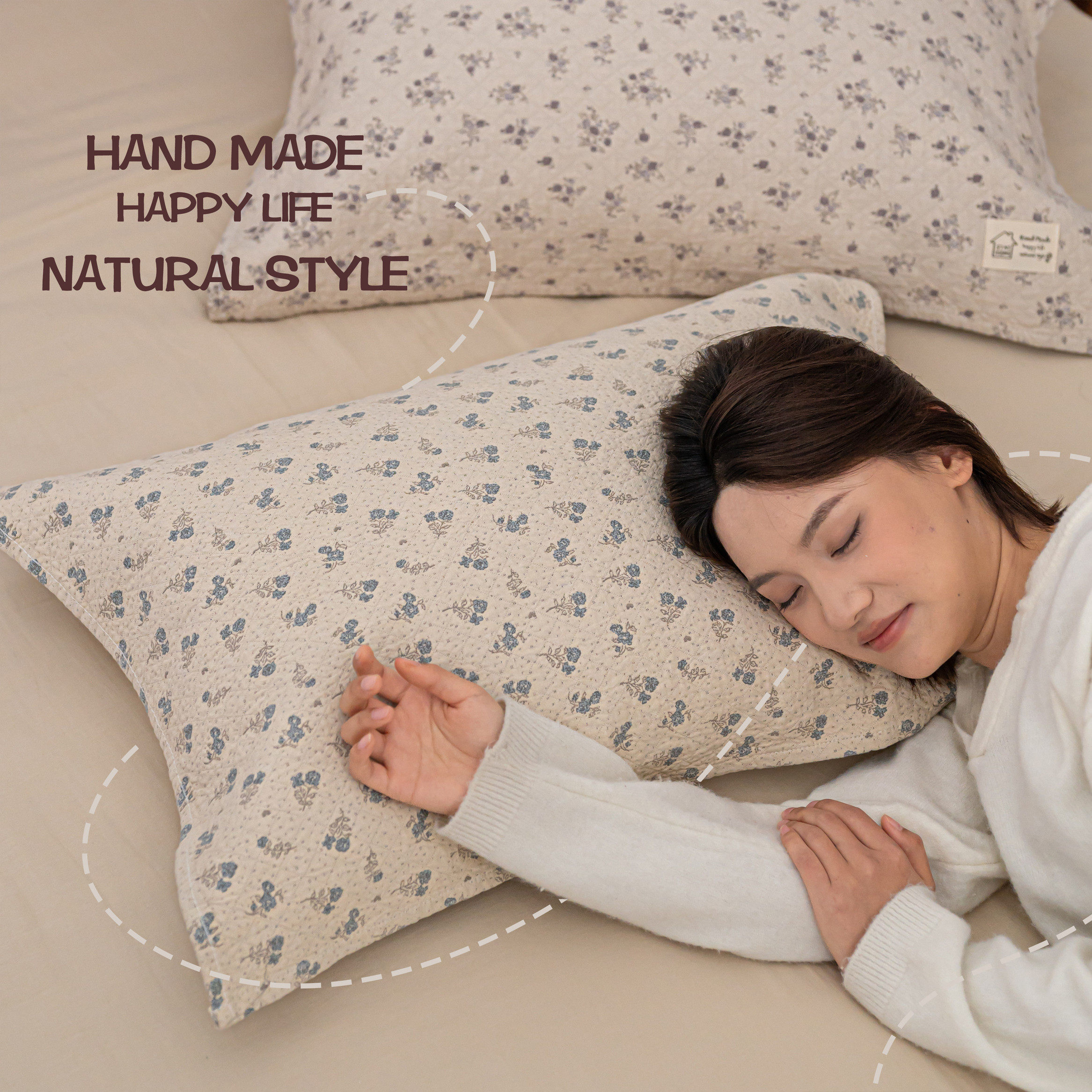 清新小碎花纯棉a类枕巾成人全棉纱布柔软亲肤枕头巾一对防头油,床上用品,枕巾,淘宝优惠券,粉丝福利购,淘宝优惠卷