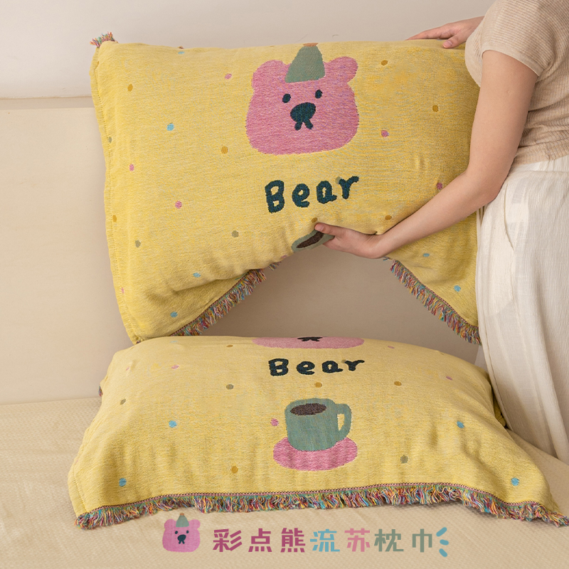 枕巾纯棉A类四层纱布新款全棉