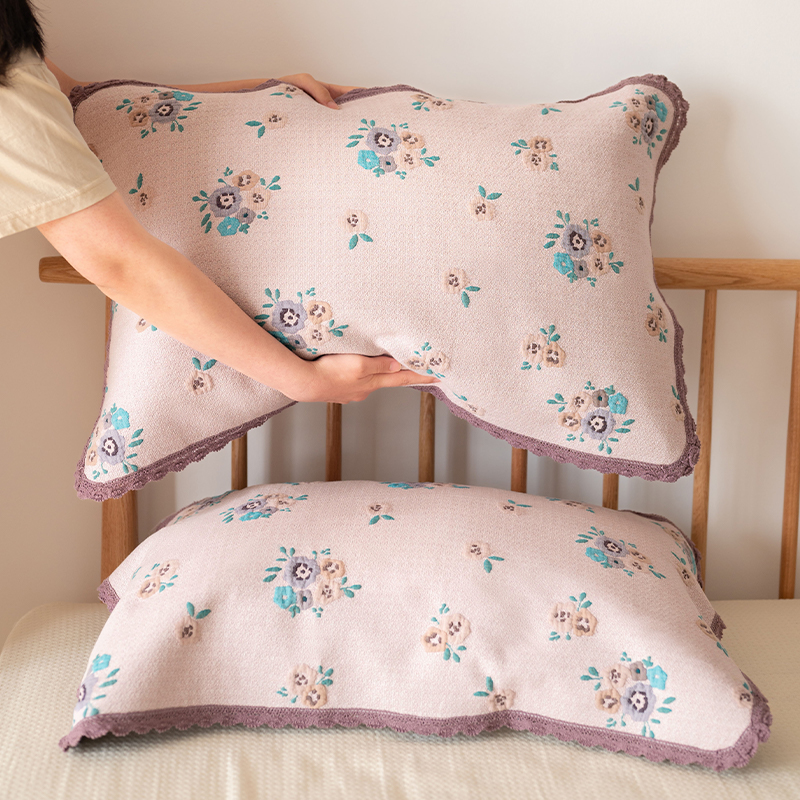 纯棉枕巾复古防滑枕头巾