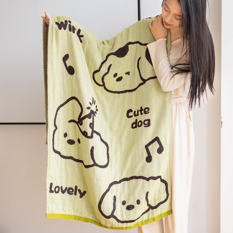 wink小狗浴巾纱布浴巾纯棉