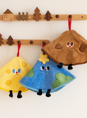 Asight星球擦手巾可挂式珊瑚绒加大超强吸水可爱加厚不掉毛家用