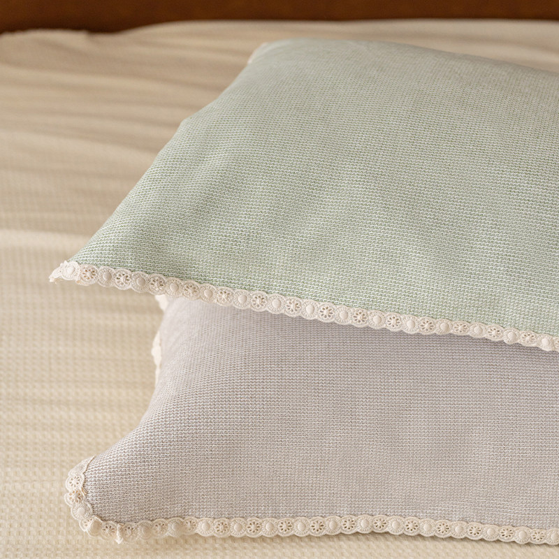 棉凉席简约条纹凉感枕巾a类棉纱2025新款软凉席夏季枕头巾老粗布