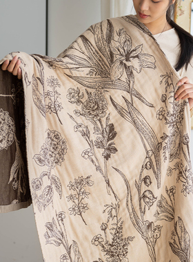 Asight花枝素语纱布浴巾大人纯棉吸水夏季柔软家用吸水洗澡裹巾