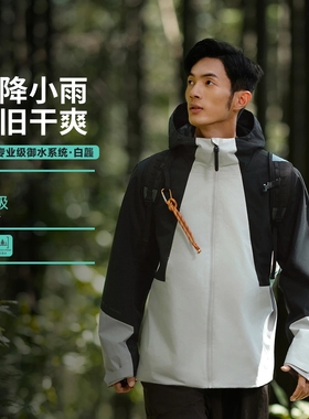 李宁户外CF溯｜珑壳外套白龘加绒宽松三合一运动风衣套装AWBV089