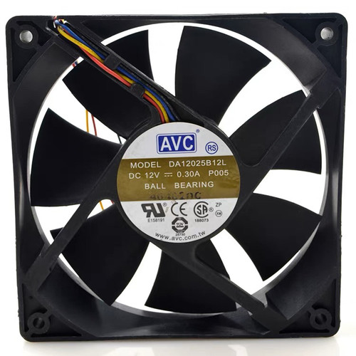 AVC原装AVC DA12025B12L P005 12V 12cm 12025超静音4针线PWM风扇
