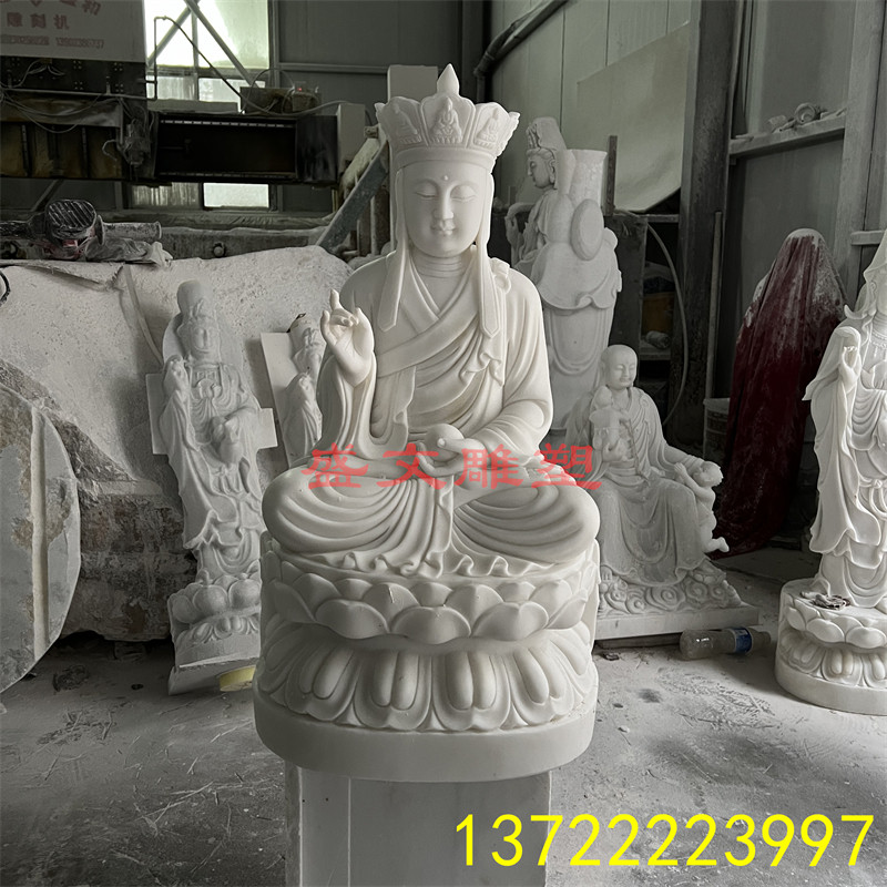 天然汉白玉石雕唐僧坐像寺庙观音像唐玄奘雕像摆件