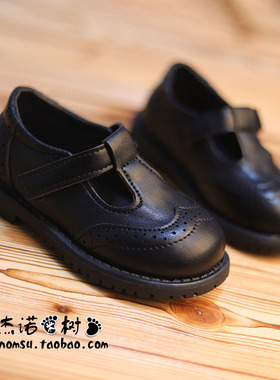 男童黑色皮鞋演出鞋子英伦风西装单鞋幼儿园2-3-5岁女宝宝豆豆鞋1