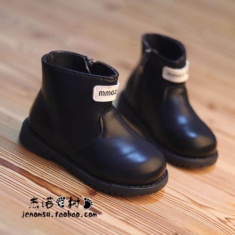 2024春秋新款男童皮靴小女孩靴子