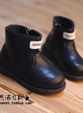 2024春秋新款男童皮靴小女孩靴子