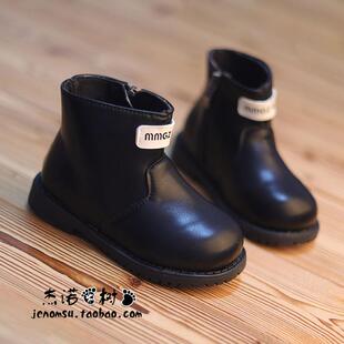 宝宝靴子1-2-3-6岁鞋女秋冬季复古英伦风马丁靴潮中小童短靴男童