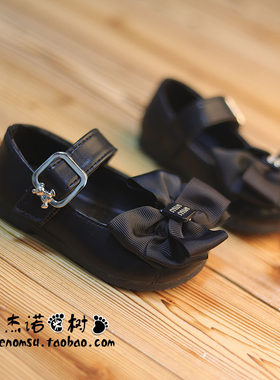 女婴皮鞋蝴蝶结公主鞋16-25码