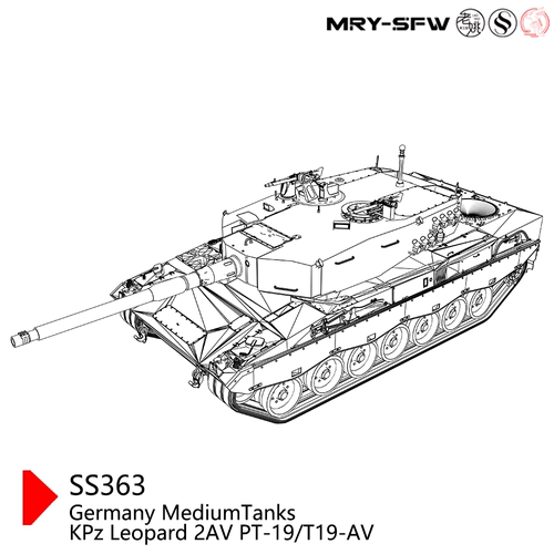 SS363军事模型德国 中型坦克豹2AVPT-19号车体/T-19AV号炮塔