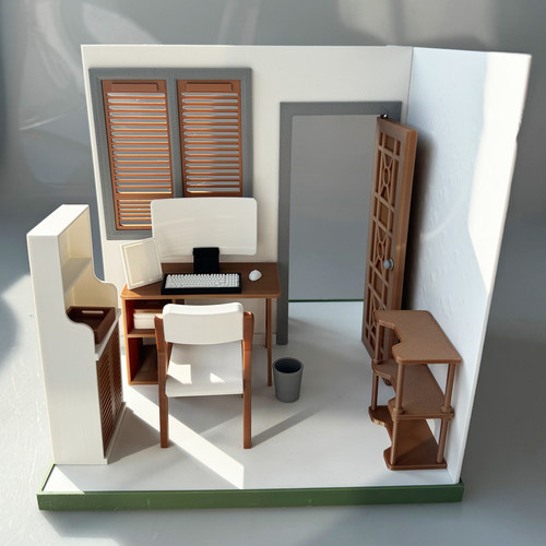 3D打印 DIY微缩场景娃娃屋桌面场景迷你模型 BJD OB娃 避暑小屋