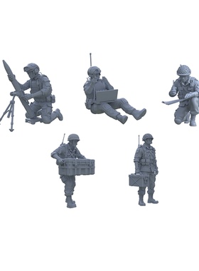 LYTR001军模兵人5人套装多比例3D打印反坦克手通讯兵测绘兵后勤兵