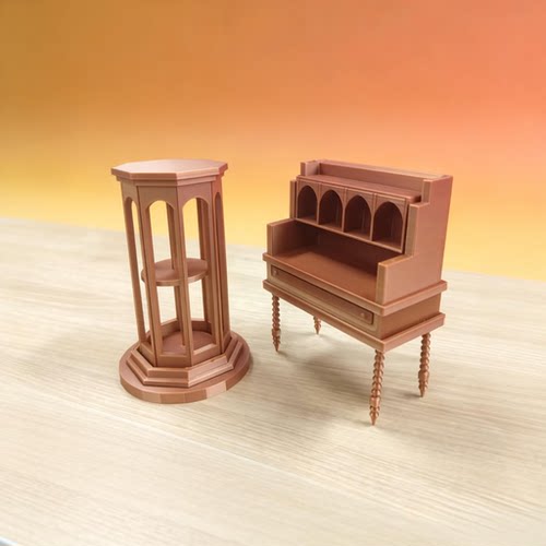 RHF251 现代复古风迷你家具 可旋转展示柜 微缩 BJD/OB 娃屋 DIY