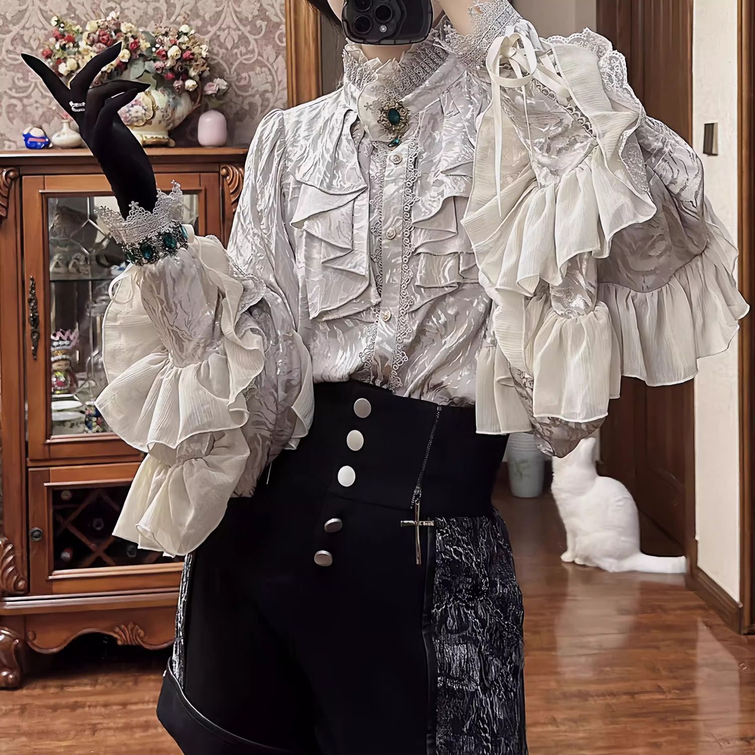 宫廷风暗黑系哥特姬袖衬