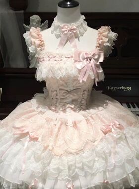萌糖恋曲芭蕾风洛丽塔连衣裙jsk吊带粉蓝色蛋糕轻奢公主生日礼服