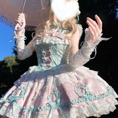芙蝶恋曲蝴蝶结蕾丝JSK连衣裙