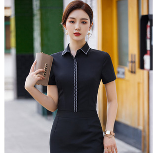 短袖 工作服正装 衬衫 显瘦工装 衬衣工厂现货 女职业装 2025夏季
