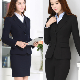 酒店大堂经理工作服装女春秋季长袖西装套装气质修身显瘦OL职业装