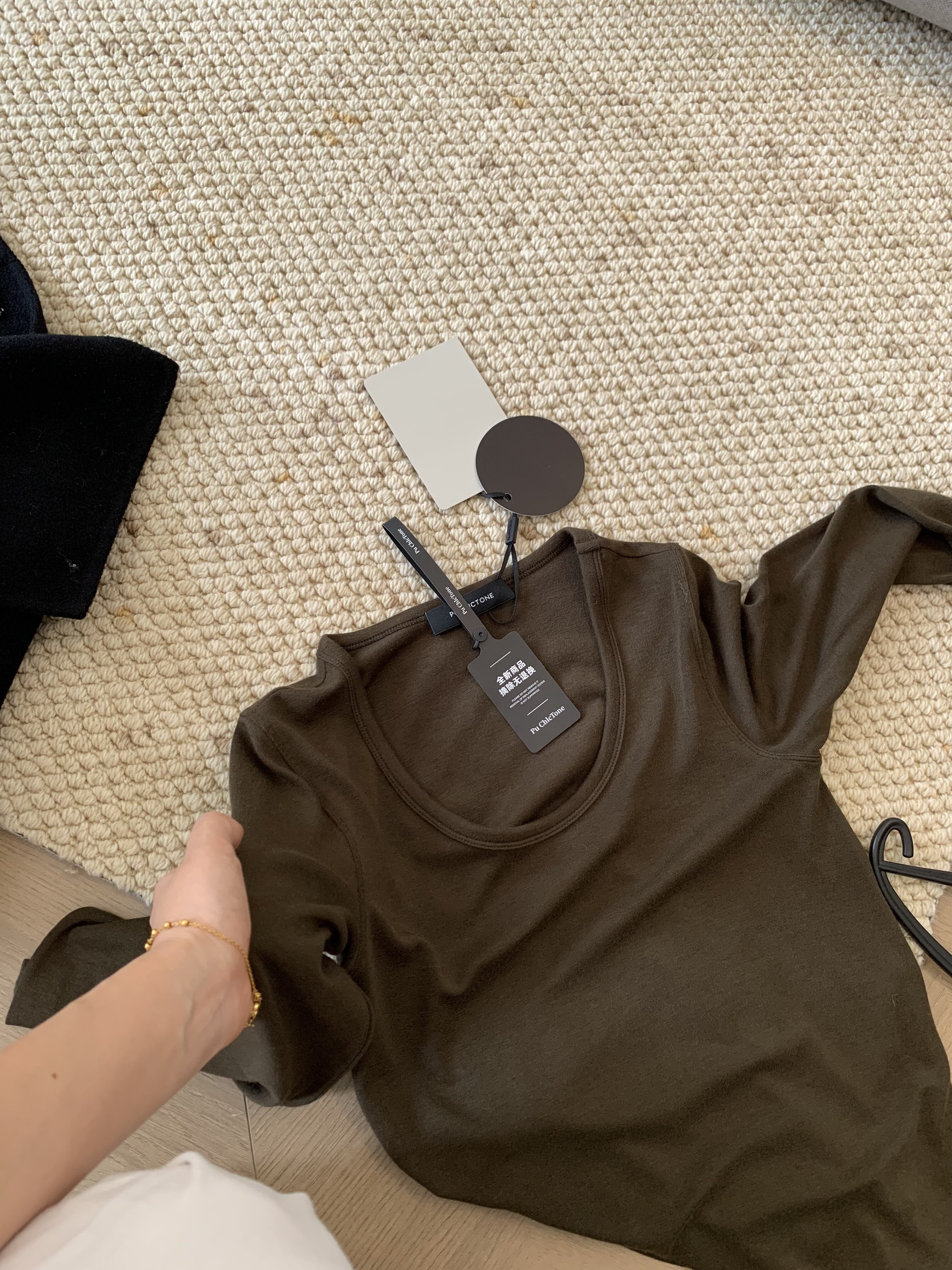 Slim Fit Long Sleeve T-Shirt T002 Regular Shoulder - Taobao product photo 3