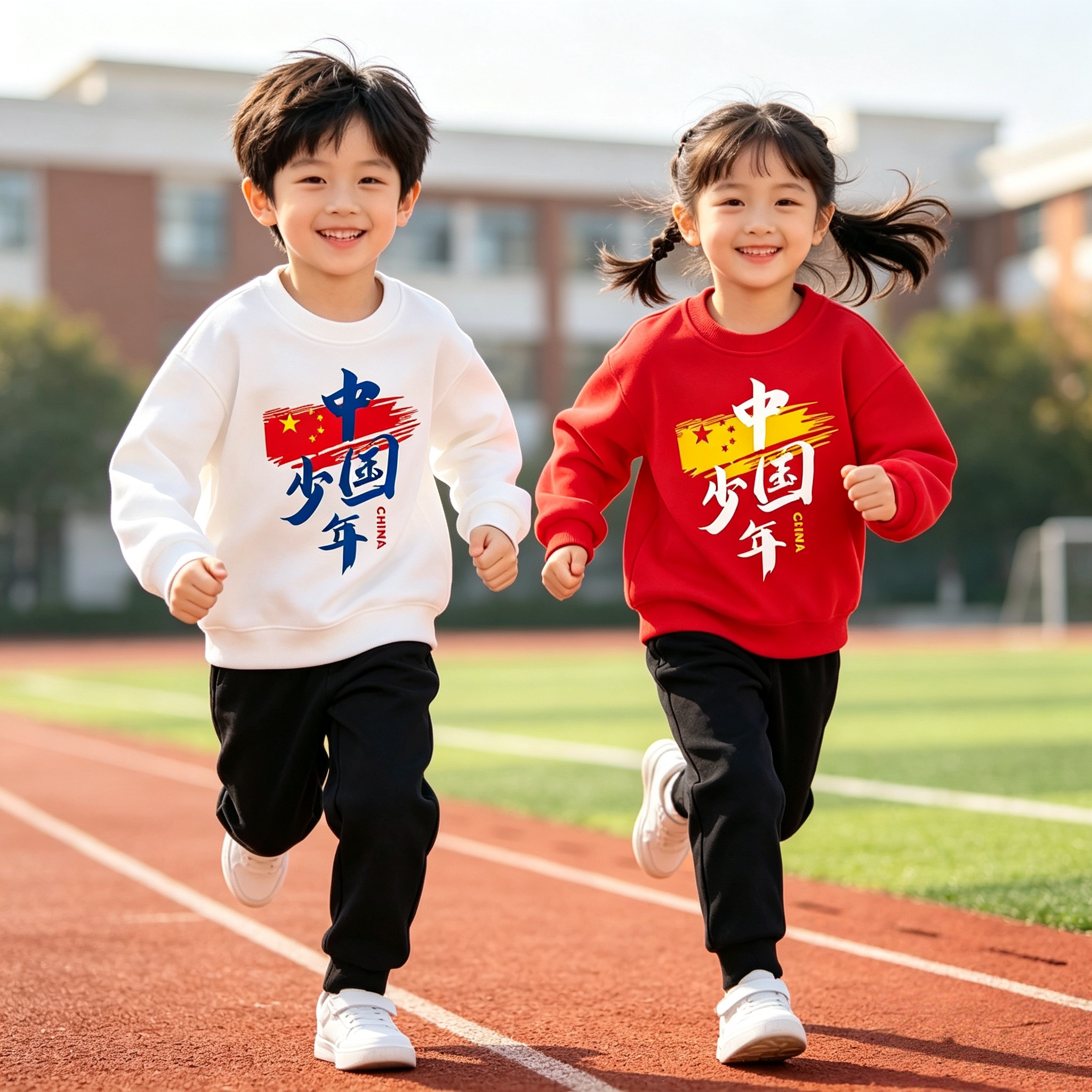 白色卫衣男童女童合唱团服装
